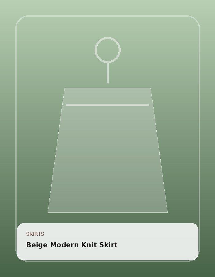 Beige Modern Knit Skirt