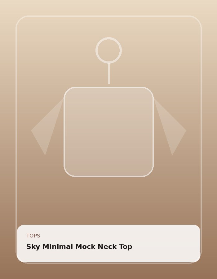 Sky Minimal Mock Neck Top