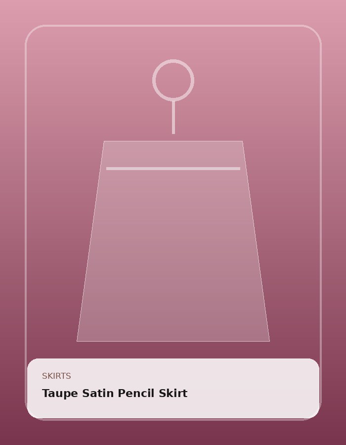 Taupe Satin Pencil Skirt