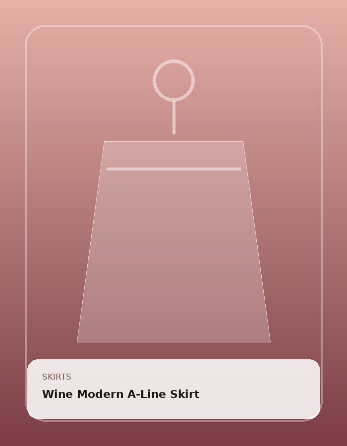 Wine Modern A-Line Skirt