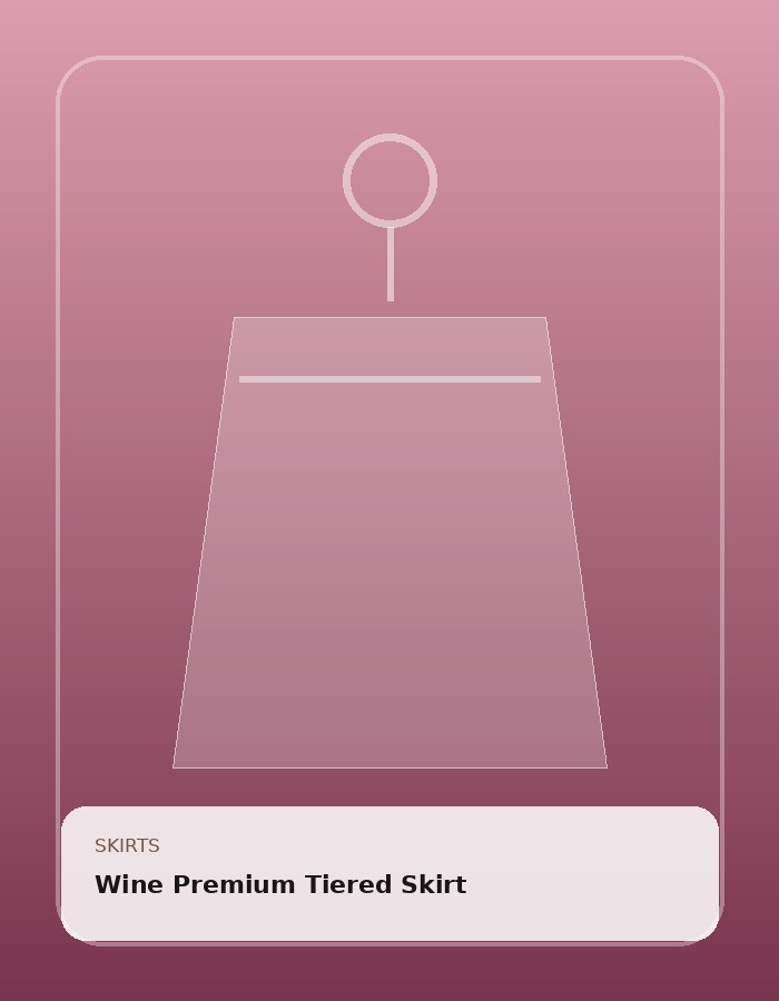 Wine Premium Tiered Skirt